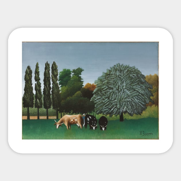 Henri Rousseau - The Banks of the Oise Sticker by SybaDesign